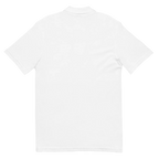 Polo piqué blanc unisexe, vue de dos, collection Cœur Tranchant